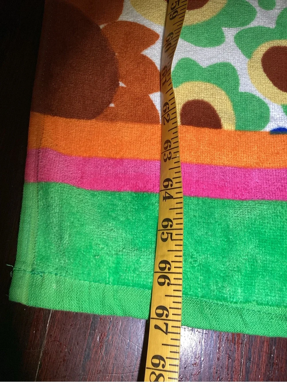 Brighton Multicolor Floral Beach Towel with Green Hem